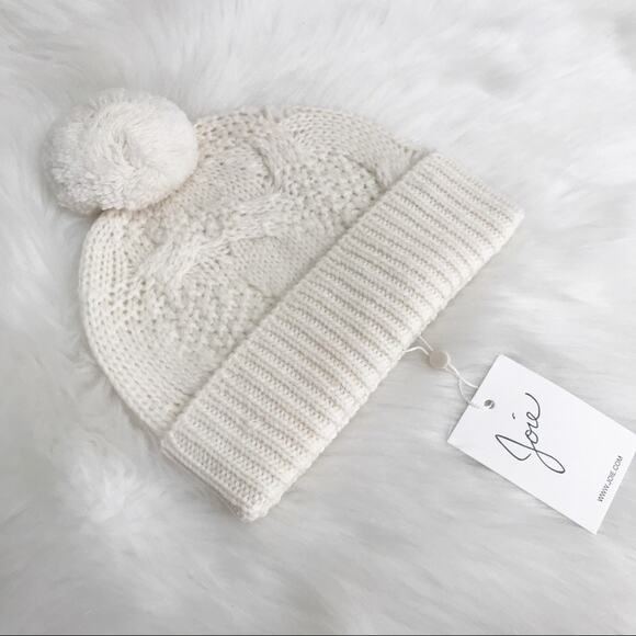 JOIE Pom Pom Cable Knit Beanie Hat - Picture 4 of 7